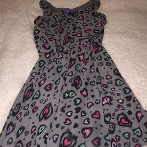 Gray multi colored heart dress